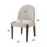 Gamarya White Fabric & Oak Finish Side Chair B2726P285869