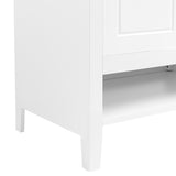 30" Bathroom Vanity with Sink, Multi-functional Bathroom Cabinet with Doors Drawers, Solid Frame WF308203AAK