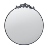 36" x 39" Classic Design Mirror with Round Shape and Baroque Inspired Frame for Bathroom, Entryway W2078124103