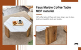 ZUN Modern practical MDF coffee table with white tabletop and Wood Texture MDF legs. Suitable for living W1512P245607