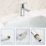 Chrome Single Handle Lavatory Basin Sink Faucet W1217P290217