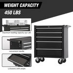 ZUN 5-Drawer Rolling Tool Chest w/Lock & Key, Tool Storage Cabinet with Wheels, Top Cushion & Drawer W2660P217921