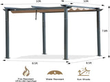 Outdoor Retractable Pergola with Weather-Resistant Canopy Aluminum Garden Pergola Patio Grill Gazebo W1859110167