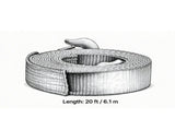 2" x 20' Recovery Rope with Security Hooks, 17000 lbs Capacity for Trucks, SUVs & Roadside 99734027