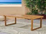 Outdoor 69" Acacia Wood Dining Table, Sandblast Natural Finish 62617.00