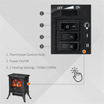 ZUN 750W/1500W 17 inch Electric Fireplace Heater （Prohibited by WalMart） 47060231