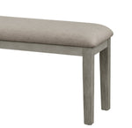 ZUN Fabric Upholstered Seat 1pc Bench Wire Brushed Light Gray Finish Wooden Frame Dining Room Furniture B011104624