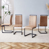 ZUN Modern Dining Chairs, Technology cloth High Back Upholstered Side Chair with C-shaped Tube Black W115149179