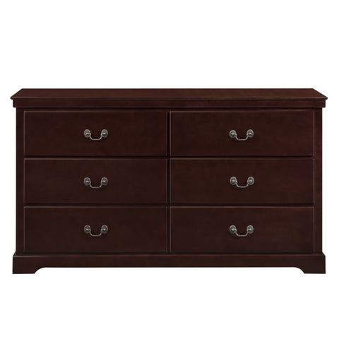 ZUN Classic Traditional 1pc Dresser of 6 Drawers Cherry Finish Bedroom Wooden Storage Furniture B011P233724