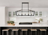 7-Light Farmhouse Kitchen Island Lighting,5 Light Industrial Linear Chandelier for Dining Room Metal W5008P465026