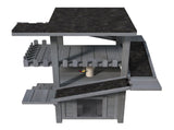 4 Tiers Outdoor Cat House Weatherproof Cat Tree Tower with Waterproof Roof and 2 Doors , Feral Cat 85852645
