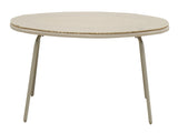 Off-White Round Outdoor PE Rattan Glass Dining Table Elevate Your Patio & Garden W3990P462692