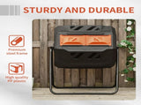 Tumbling Compost Bin Outdoor 360&deg Dual Chamber Rotating Composter 43 Gallon, Orange W2225142613