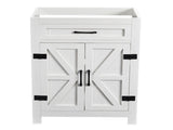 Washed white particleboard with melamine veneer, barn double door with U-shaped internal shelves, 20373264