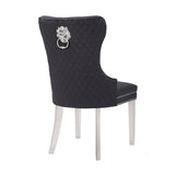 Simba Stainless Steel 2 Piece Chair Finish with Velvet Fabric in Black 808857776211