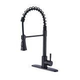 Commercial Kitchen Sink Faucet with Deck Plate Matte Black JYD0675MB