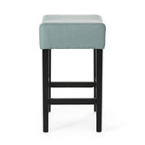 Set of 2, 26.75" Backless Leather Counter Height Barstool, Light Blue 74492.00FLBLU