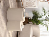 Round Coffee Table Handcrafted Relief Sturdy Pedestal Wooden Olive-Shaped Tea Table for Living Room W3081P255150