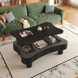 Lift Top Coffee Table for Living Room 42" - Fluted Panel Hidden Storage, Silent Hydraulic Lift, W1445P317474