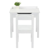 Flip Top Kids Table and Chair Set, Wood Activity Table Set with Storage Space for Arts Crafts, White 50422470