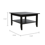 Essential Coffee Table, One Shelf, Four Legs -Black B20091908