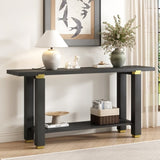 U_Style 62.9" Modern Minimalist Console Table, Solid Wood Entryway Sofa Table with Metal Accents, N711P289140B