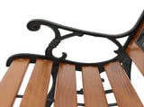 49" Garden Bench Patio Porch Chair Deck Hardwood Cast Iron Love Seat Weave Style Back 41635196