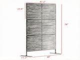 Black 78" H x 48" W Metal Privacy Fence Screen Decorative Outdoor Climbing Plant Trellis with 97371489