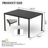 8640 Louver Pergola 10x13FT Aluminum Frame & Steel Louvers W2089P187617