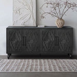 ZUN Carved Flower Door Large Storage Cabinet With Metal Handle Suitable For Living Room, Kitchen, 56157456