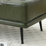 55"Inch Width Modern End of Bed Bench,Green Faux Leather Upholstered With side table, 360-degree W2677P196638
