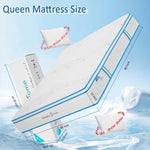 ZUN 12 Inch Queen Mattress with Pillows, Gel Memory Foam Mattress Bed in a Box, Twin Bed Mattress 64758197