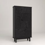 ZUN Bookcase with Cabinet, Bookshelf with Doors, Black&Honey W965P179467