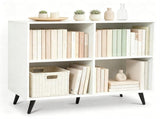 4 Cube Open Storage Bookshelf with 5 Heavy-Duty Metal Elevated Legs, Anti-Tip Wall Anchors Enclosed 46904035