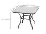 27" Square Glass Bistro Table for Outdoor Garden Dining 75133203