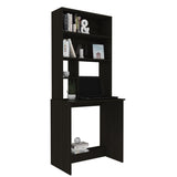 Black Wengue 4-Shelf Computer Desk with Hutch B06280409