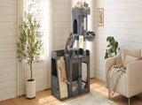 Litter Box Enclosure with Cat Tree, Hidden Litter Box with LED Light, Sisal Scratching Board and N704P443507E