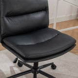 ZUN Bizerte Adjustable Swivel Criss-Cross Chair, Wide Seat/ Office Chair /Vanity Chair, Black T2574P181617