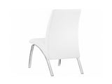 Set of 2 Padded Leatherette Side Chairs in White and Chrome B016P156850
