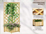 Wooden Climbing Vine Raised Garden Bed for Balcony Gardening, Planter with Trellis for Flowers 53242736