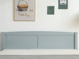 Full Single Bed Frame Vertical Striped Decorative Curved Headboard and Footboard Bed Frame Painted 17007454