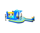 8 in1 Inflatable slide water park trampoline bouncing house outdoor garden with Dolphin sprinkler & 05034806
