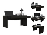 Black Wengue 2-Drawer Computer Desk B06280444