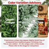 4FT Christmas Tree Artificial Plant with 592 Tips PVC Blue Green Tree Hinged Branches Stable Stand 05137138