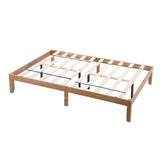 Queen Size Wood Platform Bed Frame,No Box Spring Needed,Strong Wood Slat Support, Easy Assembly 19292726