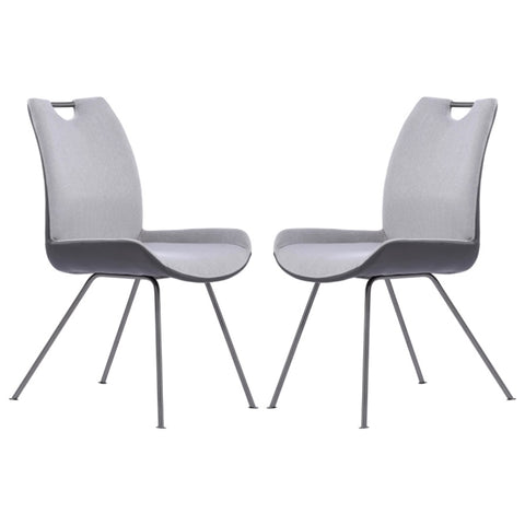 ZUN Curved Back Dining Chair with Bucket Design Seat, Set of 2, Gray B056P161692