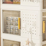 4-Tier Rolling Storage bookcase with Wheels, Large Capacity Storage bins, Mobile Multifunction 77276596