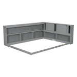 ZUN Full Floor Bed with L-shaped Bookcases, sliding doors,without slats,Grey W504P146191