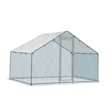 ZUN 6.5 x 10 ft Large Metal Chicken Coop, Walk-in Poultry Cage Chicken Hen Run House with Waterproof 45917111