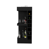 Lyman 46" Tall 3-Tier Corner Bar Cabinet with Fourteen Wine Bottle Cubbies, Living Room, Liquor B070P254769